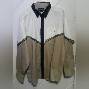 Vintage Mens Western Wrangler Cowboy Rodeo Southwestern Long Sleeve Shirt. XXL